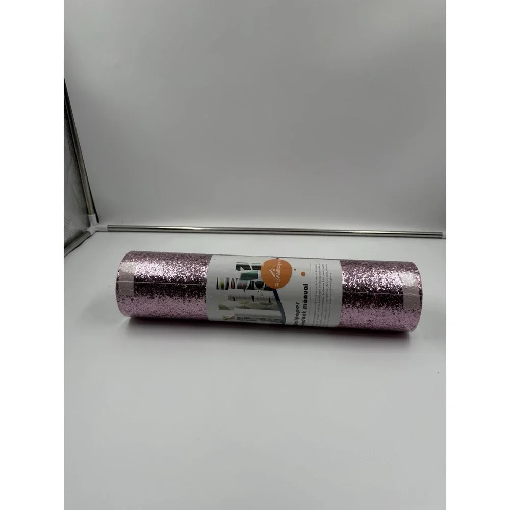 Rewallpaper 15.8inx23ft Pink Glitter Peel And Stick Wallpaper